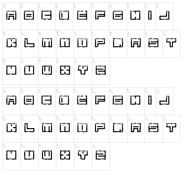 Bim eroded font map